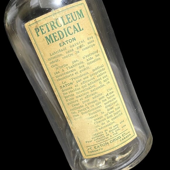 Antique 1900s T. Eaton Drug Co. Canada - Medicinal Petroleum Constipation Bottle - Picture 7 of 11